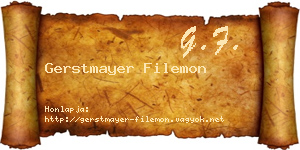 Gerstmayer Filemon névjegykártya